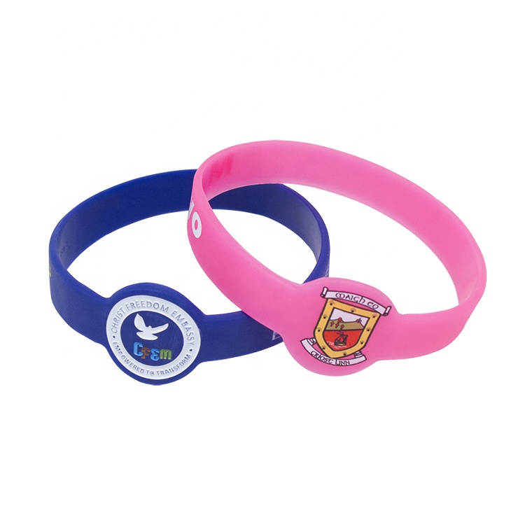 Debossed color filled Silicone wristband