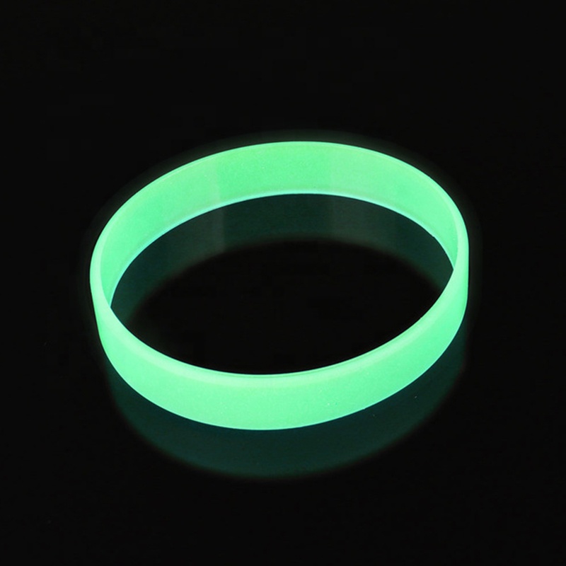 Silicone Sport Wristband - Glow in The Dark (Green) Neon Green (Glow in The Dark) / White / M